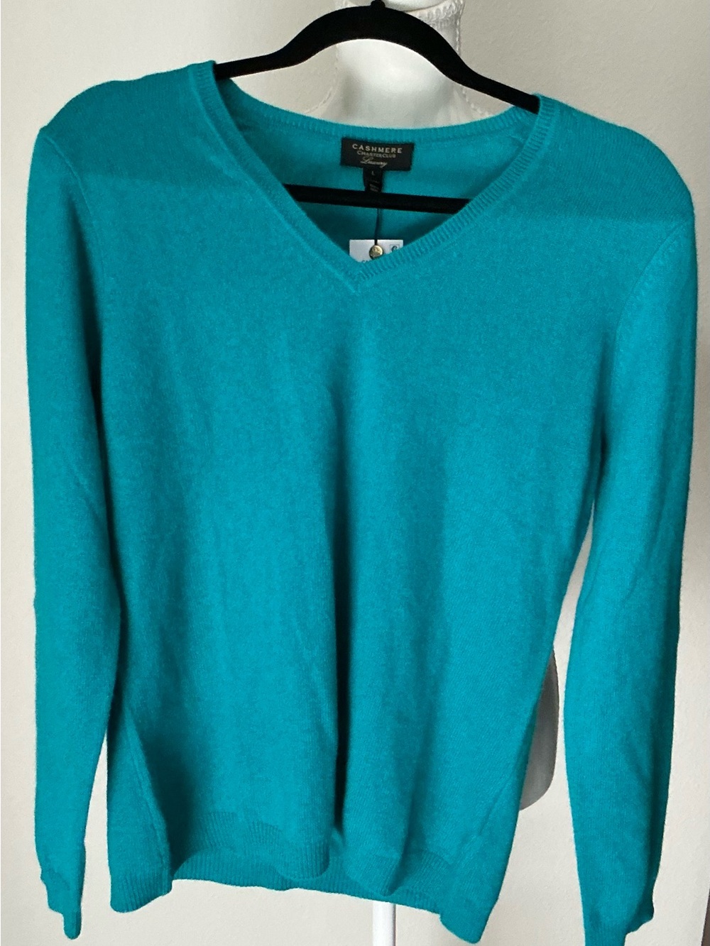 Charter Club Teal Cashmere V-Neck Sweater
